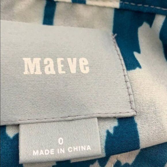 Maeve Anthropologie Rohana Women Astec Print Long Sleeve Blouse Size 0 - Picture 7 of 9